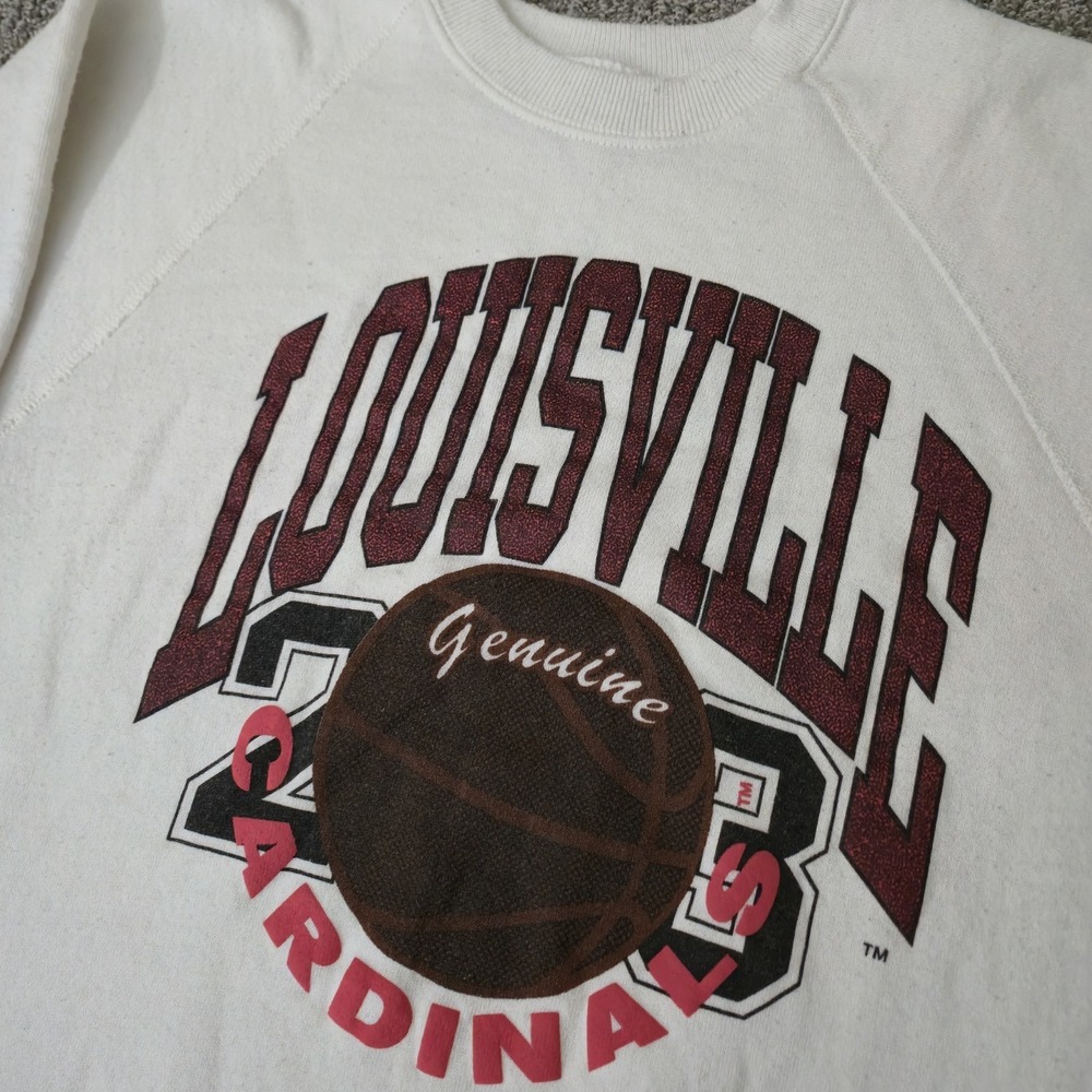 Vtg Louisville Cardinals Sweater Mens Large NCAA Basketball Crewneck Basketball - Picture 2 of 10